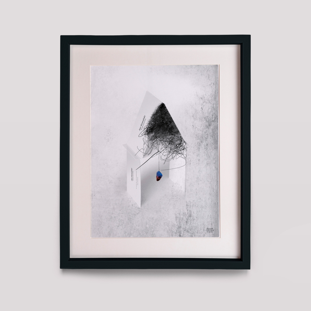 "Kredyt" z cyklu Laboratorium ArtDHD, technika mieszana, 2015