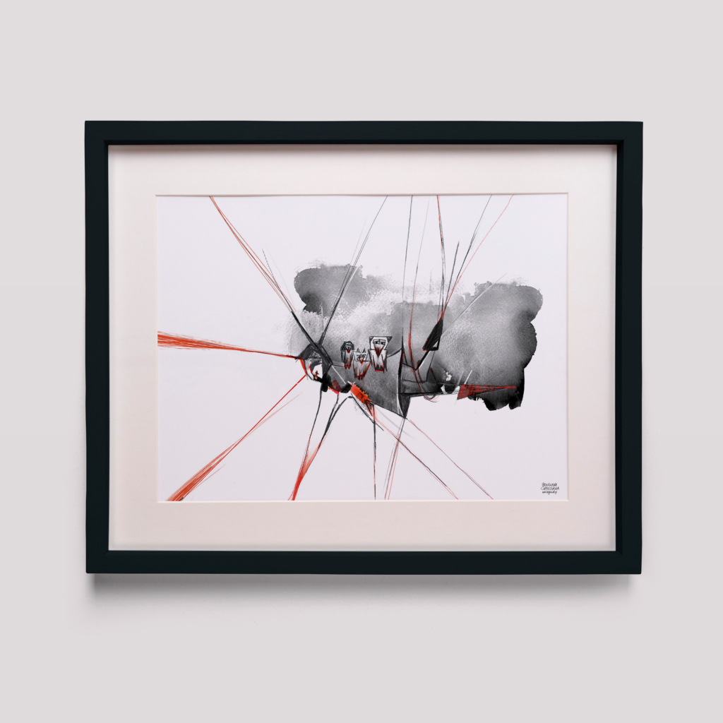 "Lęk" z cyklu Laboratorium ArtDHD, technika mieszana, 2015