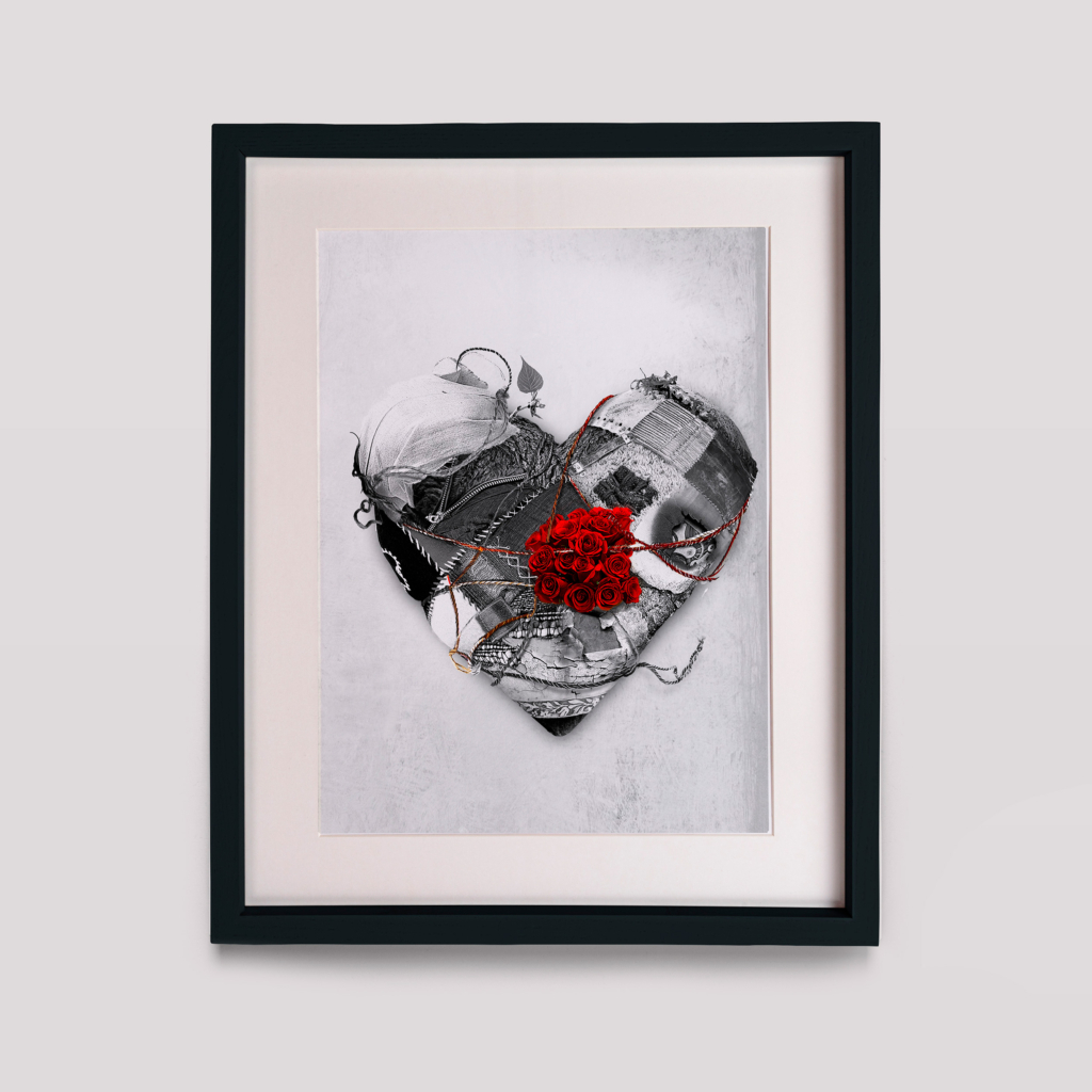 "Serce" z cyklu Laboratorium ArtDHD, technika mieszana, 2015