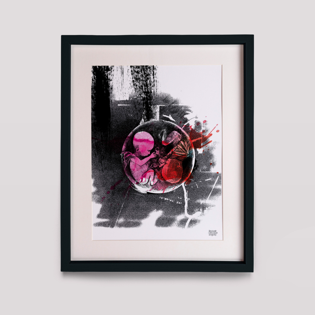 "Winter is comming" z cyklu Laboratorium ArtDHD, technika mieszana, 2015