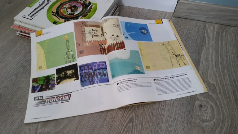Rozkładówka Computer Arts 12/2000 z ilustracjami Bogny Bogusławy Chmielewskiej nagrodzonymi w konkursie YEA 2000